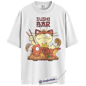 Alternative view of Meowth Shirt, Magikarp Shirt, Pokemon Shirt, PKM Shirt, Anime Graphic Tee, Comfort Colors Shirt