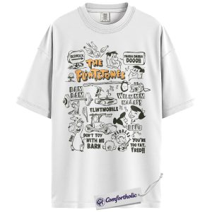 Alternative view of The Flintstones Shirt, Anime Graphic Tee, Comfort Colors Shirt