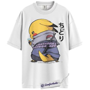 Alternative view of Pikachu Shirt, Pokemon Shirt, Anime Graphic Tee, Comfort Colors Shirt
