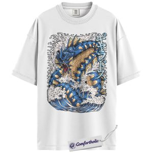 Alternative view of Gyarados Shirt, Pokemon Shirt, Anime Graphic Tee, Comfort Colors Shirt