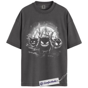Alternative view of Pokemon Shirt, Gengar Shirt, Gatsly Shirt, Haunter Shirt, Anime Graphic Tee, Comfort Colors Shirt