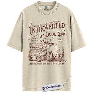 Introverted Book Club Shirt, Dark Academia Skull Graphic Tee, Book Lover Reader T-Shirt, Funny Gift for Introverts & Bookworms, Comfort Colors Shirt
