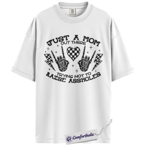 Alternative view of Funny Mom Shirt, Retro Rock Hand Graphic Tee, Sarcastic Mom Quote T-Shirt, Mother’s Day Gift for Moms, Comfort Colors Shirt