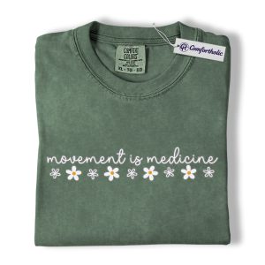 Movement Is Medicine Shirt, Cute Daisy Wellness Graphic Tee, Physical Therapy PT T-Shirt, Gift for Physical Therapists & Rehab Patients, Comfort Colors Shirt