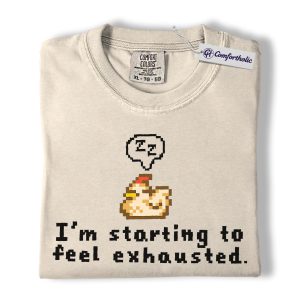 Funny Tired Chicken Shirt, Retro Pixel Art Graphic Tee, Exhausted Mood T-Shirt, Gift for Gamers & Chicken Lovers, Comfort Colors Shirt