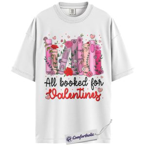 Alternative view of Valentine Book Lover Shirt, Floral Books Graphic Tee, Booktok Reader T-Shirt, Valentine Gift for Book Lovers, Comfort Colors Shirt