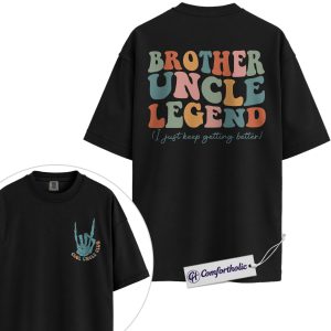 Funny Uncle Shirt, Brother Uncle Legend Graphic Tee, Cool Uncle Club T-Shirt, Father’s Day Gift for Uncles, Comfort Colors Shirt 2-Sided