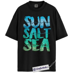 Alternative view of Summer Salt Sea Graphic Tee, Beach Shirt, Coastal Summer T-Shirt, Gift for Beach Lovers, Comfort Colors Shirt