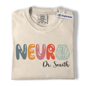 Personalized Neurology Doctor Shirt, Custom Name NEURO Brain Graphic Tee, Neurologist T-Shirt, Gift for Neurology Residents, Comfort Colors Shirt