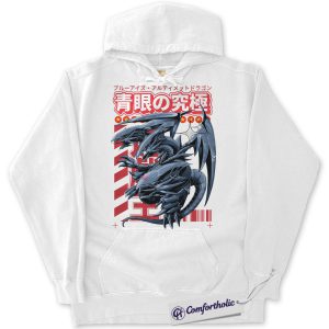Alternative view of Blue Eyes Ultimate Dragon Hoodie, Anime Graphic Pullover, Comfort Colors Hoodie