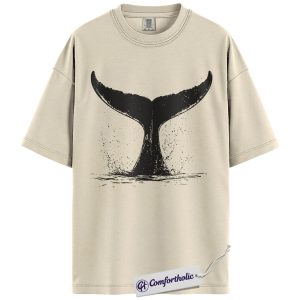 Whale Tail Shirt, Minimalist Ocean Wildlife Graphic Tee, Coastal Sea Life T-Shirt for Beach Lovers, Summer Gift for Ocean Lovers, Comfort Colors Shirt