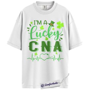 Alternative view of Lucky CNA Shirt, I'm A Lucky CNA Shamrock Graphic Tee, St Patrick's Day T-Shirt for Nursing Assistants, St Paddy's Day Gift, Comfort Colors Shirt