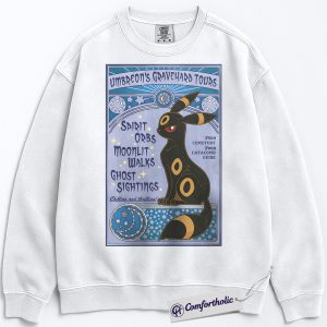 Alternative view of Umbreon Sweatshirt, PKM Sweatshirt, Anime Graphic Pullover, Comfort Colors Sweatshirt