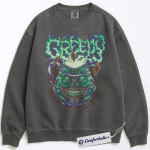 Alternative view of Pot of Greed Sweatshirt, Anime Graphic Pullover, Comfort Colors Sweatshirt