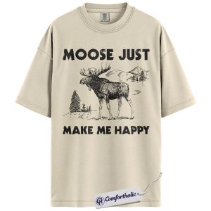 Moose Lover Shirt, Vintage Moose Graphic Tee, Funny Wildlife Lover T-Shirt, Gift for Hikers & Campers, Comfort Colors Shirt