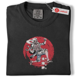 Alternative view of Monkey D Luffy Embroidered Shirt, Gear 5 Shirt, One Piece Shirt, Anime Embroidered Tee, Comfort colors Shirt