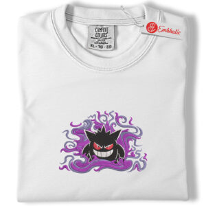 Gengar Embroidered Shirt, Pokemon Shirt, PKM Shirt, Anime Embroidered Tee, Comfort colors Shirt