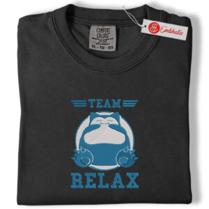 Alternative view of Snorlax Embroidered Shirt, Pokemon Shirt, PKM Shirt, Anime Embroidered Tee, Comfort colors Shirt