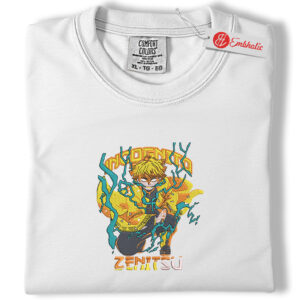 Zenitsu Agatsuma Embroidered Shirt, Demon Slayer Shirt, Anime Embroidered Tee, Comfort colors Shirt