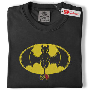 Toothless Embroidered Shirt, Anime Embroidered Tee, Comfort colors Shirt
