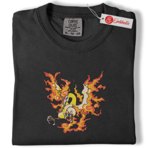 Alternative view of Moltres Embroidered Shirt, Pokemon Shirt, PKM Shirt, Anime Embroidered Tee, Comfort colors Shirt