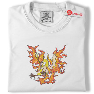 Moltres Embroidered Shirt, Pokemon Shirt, PKM Shirt, Anime Embroidered Tee, Comfort colors Shirt
