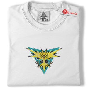 Zapdos Embroidered Shirt, Pokemon Shirt, PKM Shirt, Anime Embroidered Tee, Comfort colors Shirt