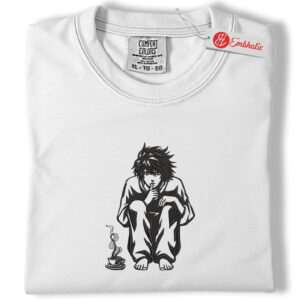 L Embroidered Shirt, Death Note Shirt, Anime Embroidered Tee, Comfort colors Shirt
