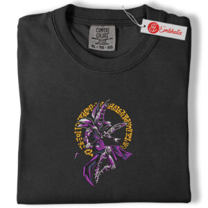 Alternative view of Dark Magician Embroidered Shirt, Yugioh Shirt, Anime Embroidered Tee, Comfort colors Shirt