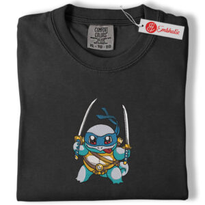 Alternative view of Squirtle Embroidered Shirt, Pokemon Shirt, PKM Shirt, Anime Embroidered Tee, Comfort colors Shirt