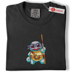 Alternative view of Squirtle Embroidered Shirt, Pokemon Shirt, PKM Shirt, Anime Embroidered Tee, Comfort colors Shirt