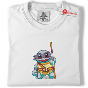 Squirtle Embroidered Shirt, Pokemon Shirt, PKM Shirt, Anime Embroidered Tee, Comfort colors Shirt