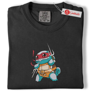Alternative view of Squirtle Embroidered Shirt, Pokemon Shirt, PKM Shirt, Anime Embroidered Tee, Comfort colors Shirt