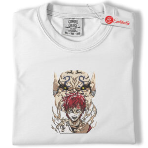 Gaara Embroidered Shirt, Naruto Shirt, Anime Embroidered Tee, Comfort colors Shirt