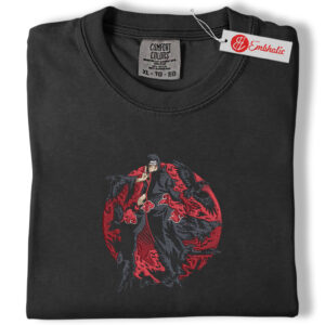 Alternative view of Itachi Uchiha Embroidered Shirt, Naruto Shirt, Anime Embroidered Tee, Comfort colors Shirt