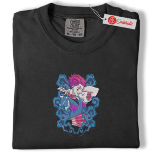 Alternative view of Hisoka Embroidered Shirt, Hunter x Hunter Shirt, HxH Shirt, Anime Embroidered Tee, Comfort colors Shirt