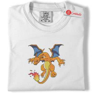 Charizard Embroidered Shirt, Pokemon Shirt, PKM Shirt, Anime Embroidered Tee, Comfort colors Shirt