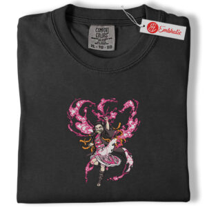Nezuko Embroidered Shirt, Demon Slayer Shirt, Anime Embroidered Tee, Comfort colors Shirt