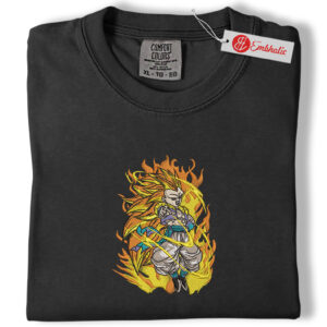 Alternative view of Gotenks Embroidered Shirt, Dragon Ball Shirt, Anime Embroidered Tee, Comfort colors Shirt