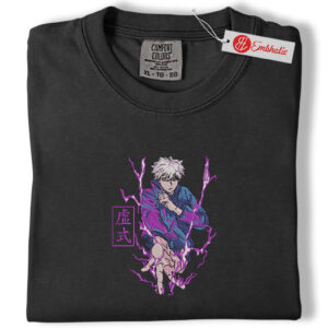 Alternative view of Gojo Satoru Embroidered Shirt, Jujutsu Kaisen Shirt, Anime Embroidered Tee, Comfort colors Shirt