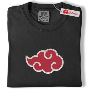 Alternative view of Akatsuki Embroidered Shirt, Naruto Shirt, Anime Embroidered Tee, Comfort colors Shirt