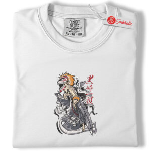 Ichigo Kurosaki Embroidered Shirt, Bleach Shirt, Anime Embroidered Tee, Comfort colors Shirt