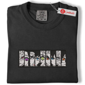 Alternative view of Demon Slayer Embroidered Shirt, Anime Embroidered Tee, Comfort colors Shirt