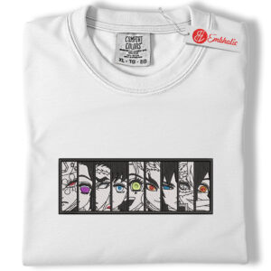 Demon Slayer Embroidered Shirt, Anime Embroidered Tee, Comfort colors Shirt