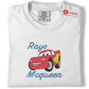 Lightning McQueen Embroidered  Shirt, Cars Shirt, Anime Embroidered Tee, Comfort colors Shirt