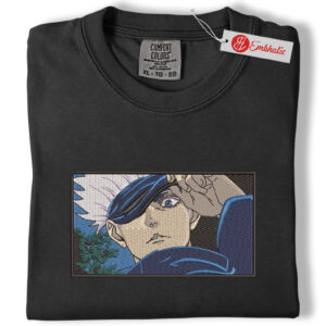 Alternative view of Satoru Gojo Embroidered Shirt, Jujutsu Kaisen Shirt, Anime Embroidered Tee, Comfort colors Shirt