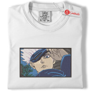Satoru Gojo Embroidered Shirt, Jujutsu Kaisen Shirt, Anime Embroidered Tee, Comfort colors Shirt
