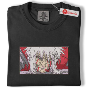 Alternative view of Jiraiya Embroidered Shirt, Naruto Shirt, Anime Embroidered Tee, Comfort colors Shirt