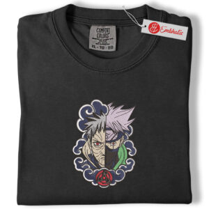Alternative view of Kakashi and Obito Embroidered Shirt, Naruto Shirt, Anime Embroidered Tee, Comfort colors Shirt
