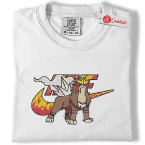 Entei Embroidered Shirt, Pokemon Shirt, PKM Shirt, Anime Embroidered Tee, Comfort colors Shirt